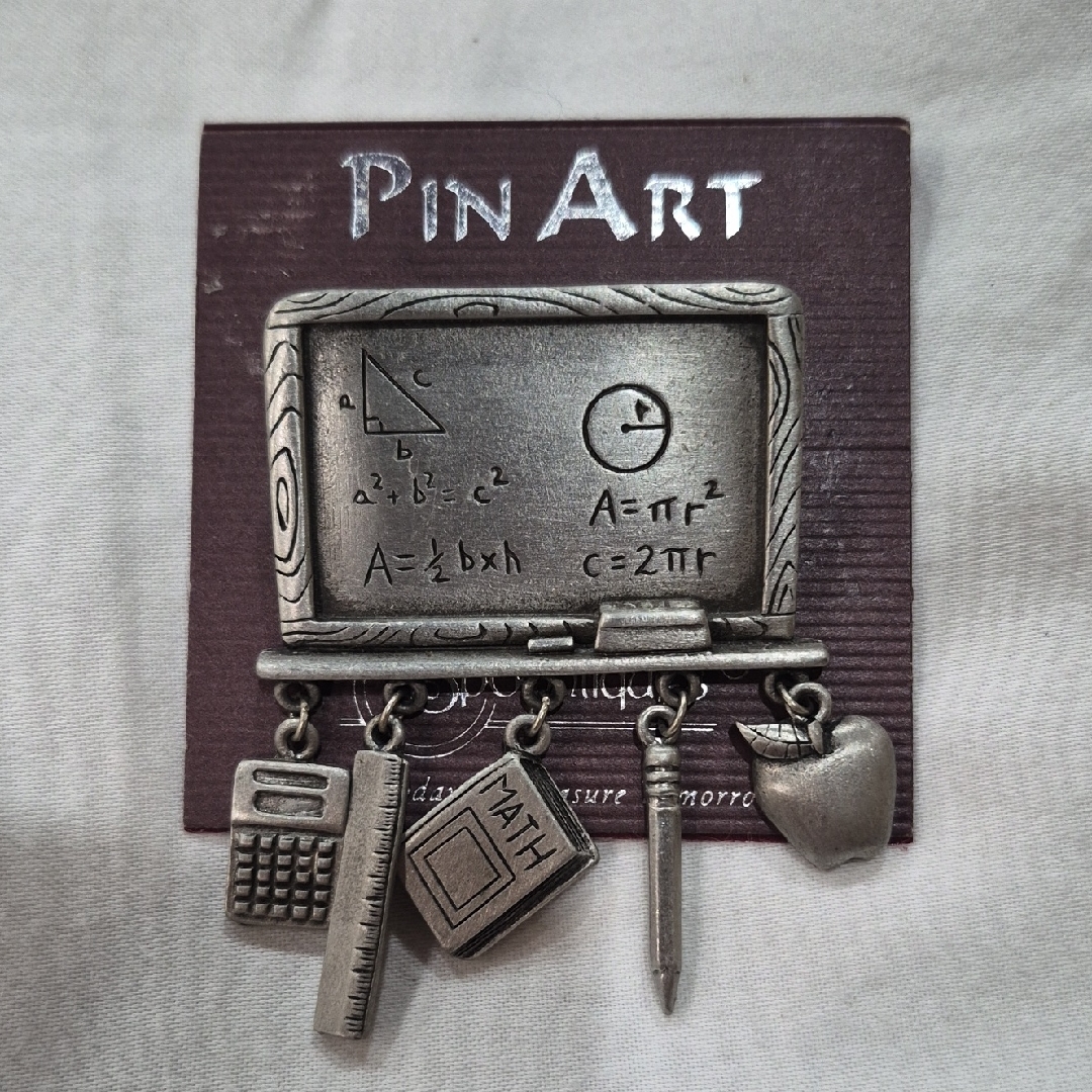 New Spoontiques Pewter Pin Brooch With Math Charms Math Teacher